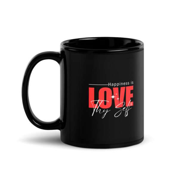 Love Thy Self Black Glossy Mug - Image 2