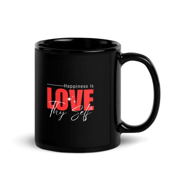 Love Thy Self Black Glossy Mug - Image 3