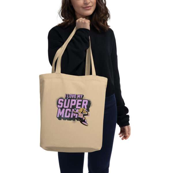 Love Super Mom Eco Tote Bag - Image 2