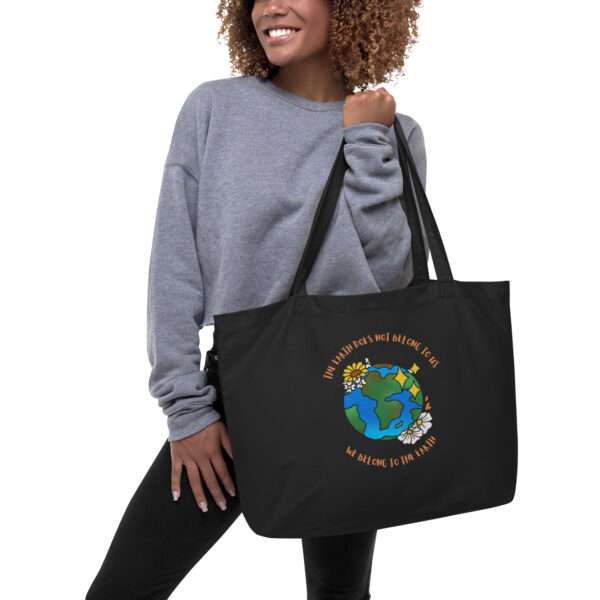 We Belong to Earth Large organic tote bag - Image 2