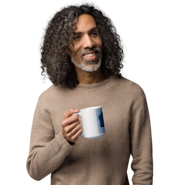Love Super Dad White glossy mug - Image 4
