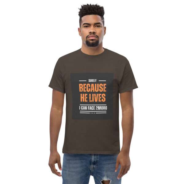 Because He Lives Men Classic Tees - Image 5