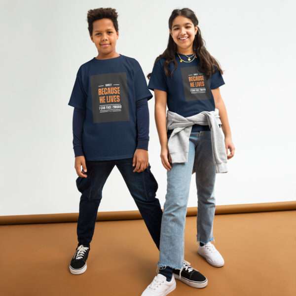 Because He Lives Youth classic tee - Image 2