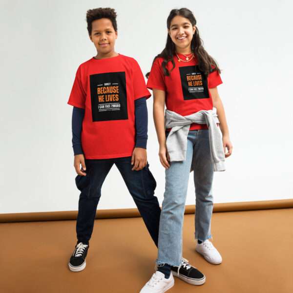 Because He Lives Youth classic tee - Image 3